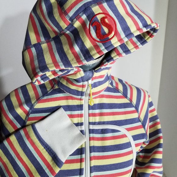 lululemon athletica Tops - Lululemon Athletica Striped Colorful Scuba Hoodie